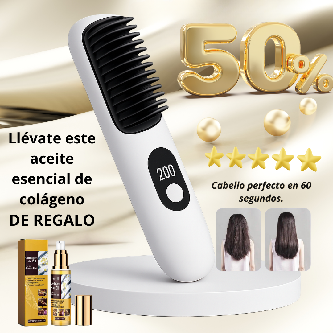 ¡Peina tu confianza al instante! Peine alisador inalambrico +REGALO  aceite esencial colágeno